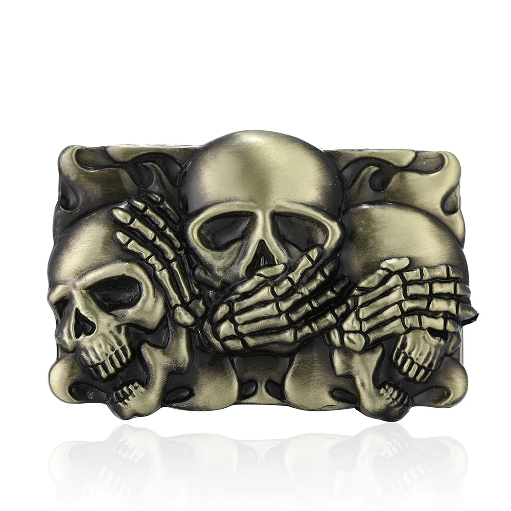 Western Cowboy Zinc Alloy Ghost Head Belt Buckle