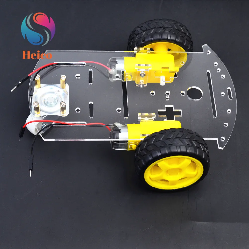 2WD Smart Car Chassis Acrylic Universal Wheel Car With Speed Encoder TT Motor for DIY Remote Control RC Robot Toy Chassis Base