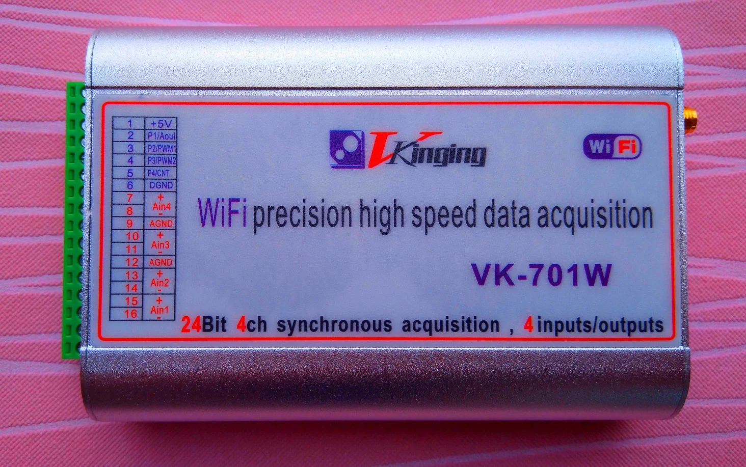 VK701W four-channel wireless data acquisition card WIFI 100KSPS synchronous microvolt acquisition