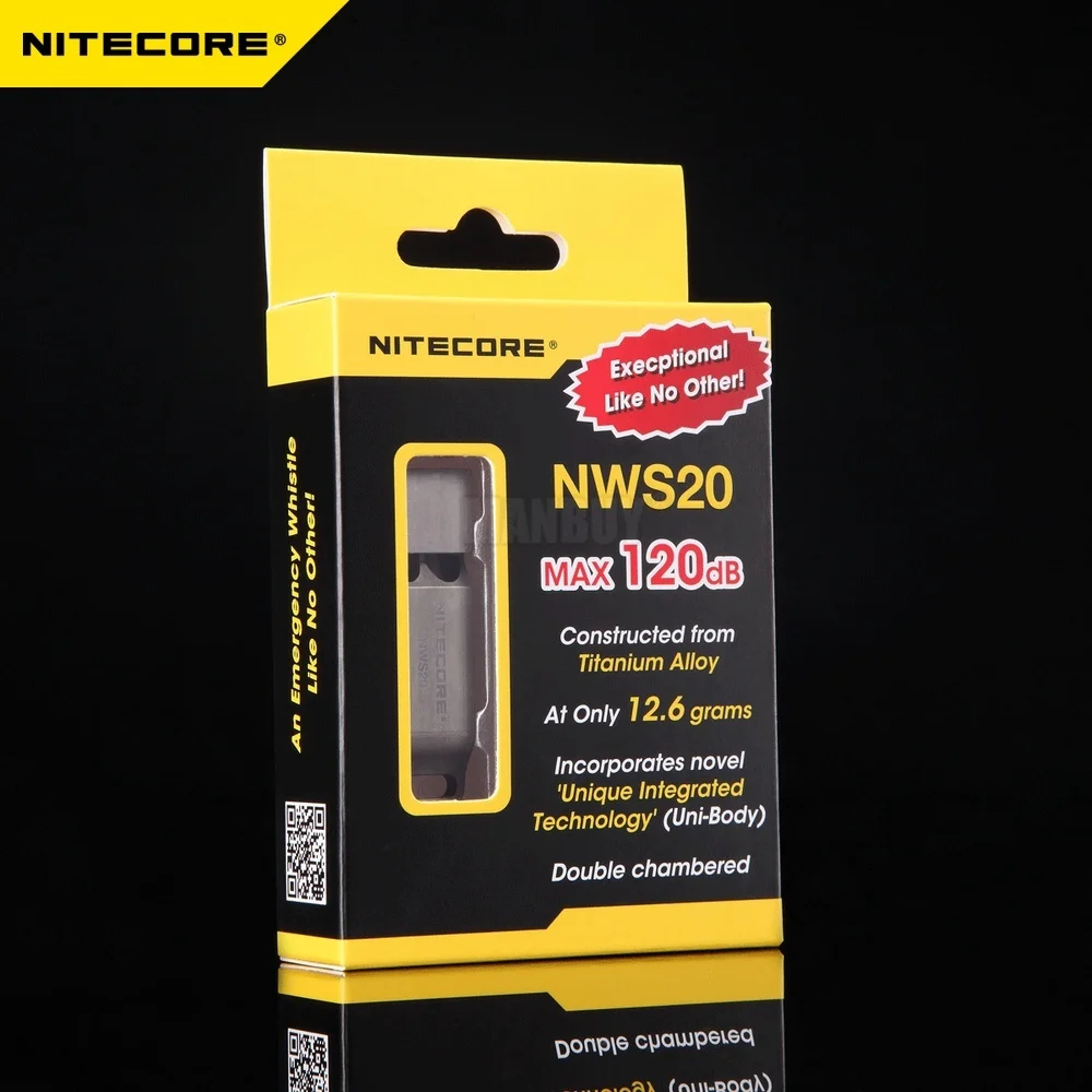 Imagem -05 - Nitecore-survival Whistle Lifesaving Titanium Alloy Uni Corpo para Emergência ao ar Livre Acessórios de Iluminação Portátil Nws20 120db 24