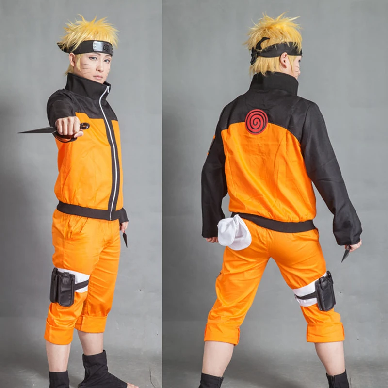 

Anime Shippuuden Cosplay Uzumaki Costume Adult Kids Jacket Pant Wig Halloween Performance Clothes C47M80