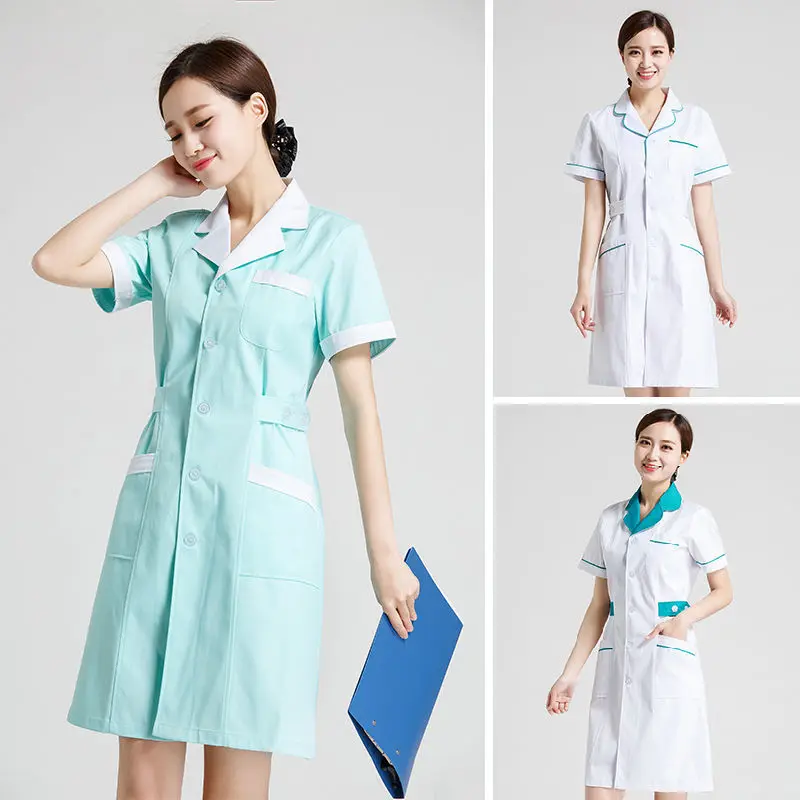 Uniformes de enfermera de manga larga, abrigo blanco de laboratorio, servicio de médico, monos de farmacia femeninos, uniforme de salón de belleza,