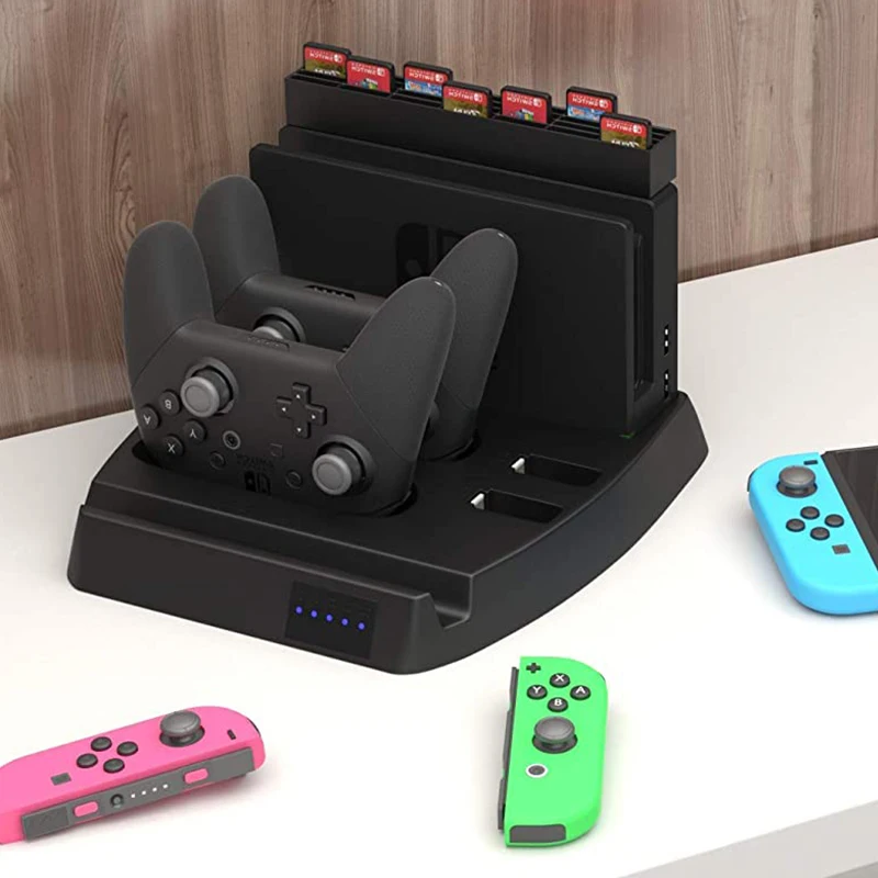 for NS Switch Console Pro Controller Charging Dock Stand 6 Game Disc Storage for Nintendo Switch Nintendoswitch NS Accessories