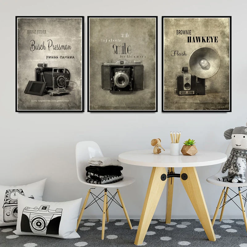 Poster And Prints Vintage Cameras Classic History Custom Modern Oil Painting Canvas Art Wall Pictures Home Decor quadro plakat