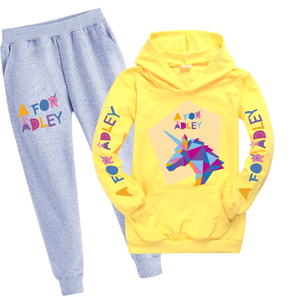 

A for Adley Teleplay Cartoon Clothes Kids Merch Hoodies Pants 2pcs Sports Suit Boys Long Sleeve Tracksuits Girls Clothing Sets