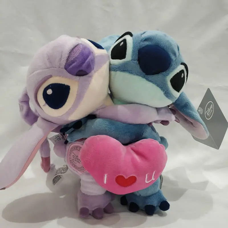 Disney 20cm Lilo And Stitch Plush Toys Holding Love Stitch Angel Stuffed Soft Doll For Couples Girl friend gift