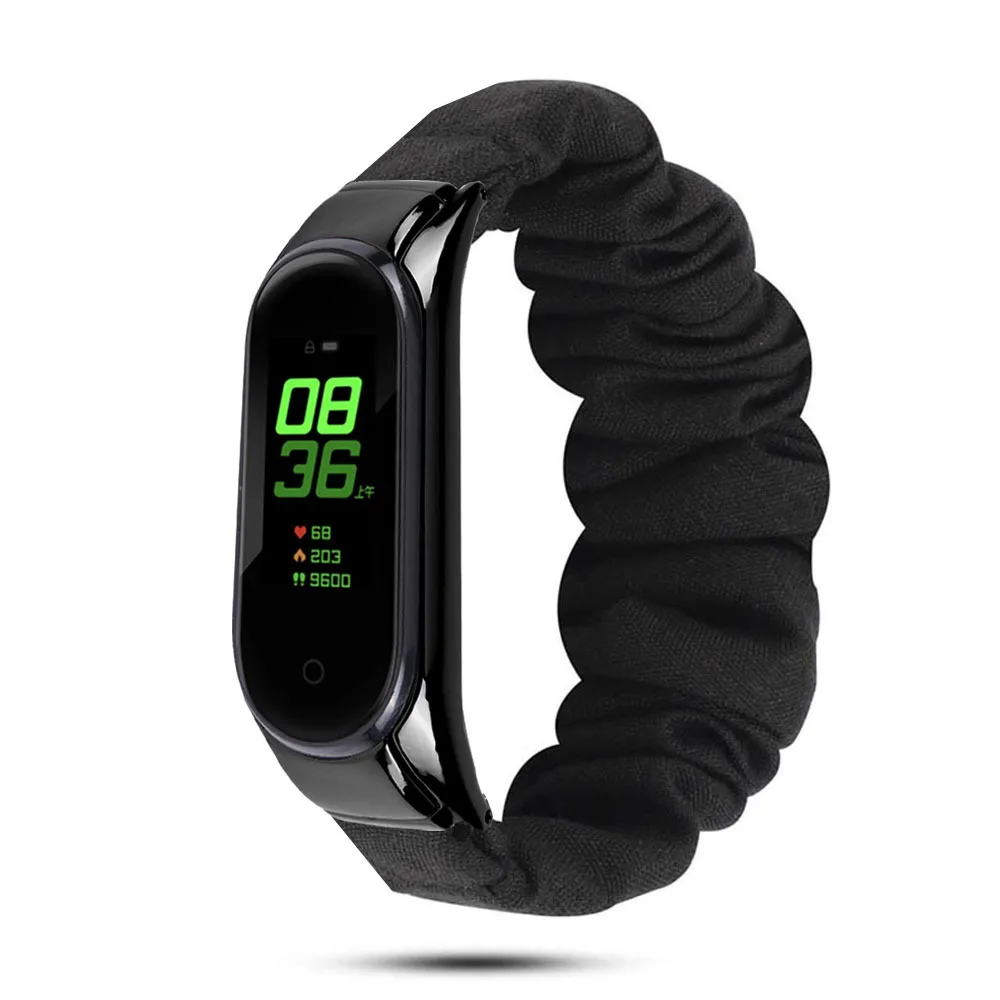 Scrunchies Elastic Strap for Xiaomi Mi band 6 5 4 replaceable Bracelet Mi Band 5 correa Wristband Breathable straps for miband 6