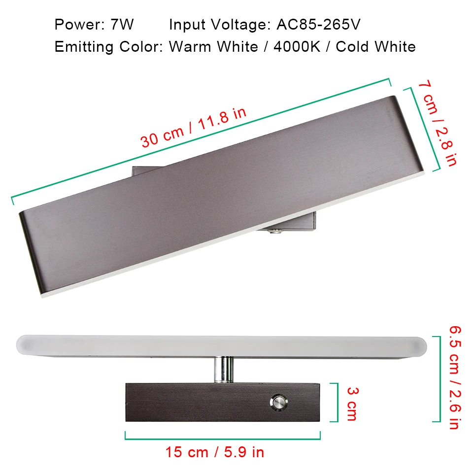 LED 실내 벽 램프 회전 조절 스위치, 현대 벽 스콘스, 스위치 계단 벽 조명 기구, 복도 LED 벽 스콘스