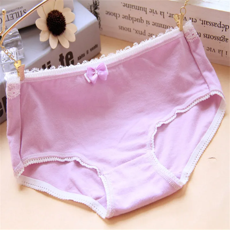 New Hot 1Pcs/Lot Small Fresh Candy-colored Bow Cute Cotton Underwear Shorts Cotton Panties Girl Briefs Wholesale 0122