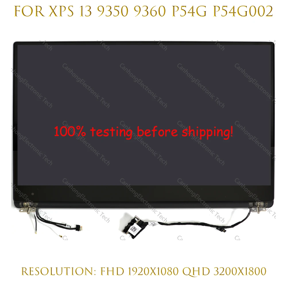 

13.3" Original For Dell XPS 13 9350 9360 LCD Assembly Display 1920*1080 07TH8V P54G P54G002 Silver