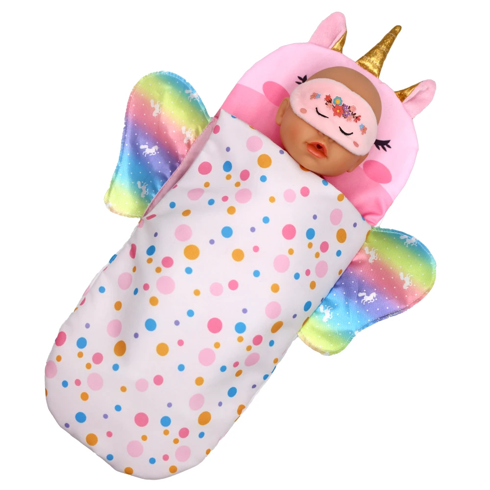 New Sleeping Bag And Eye Mask Fit For 32cm My little Baby Doll 13 Inch Dolls Accessories