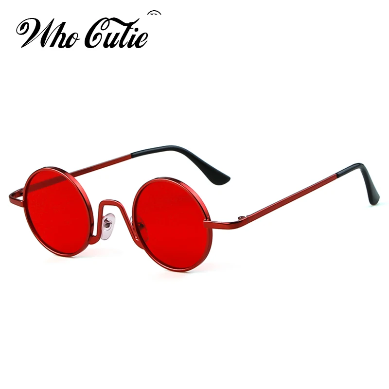 Fashion 90s Small Round Sunglasses Men Women Brand Designer Retro Vintage Slim Frame Little Red Circle Sun Glasses Shades OM754