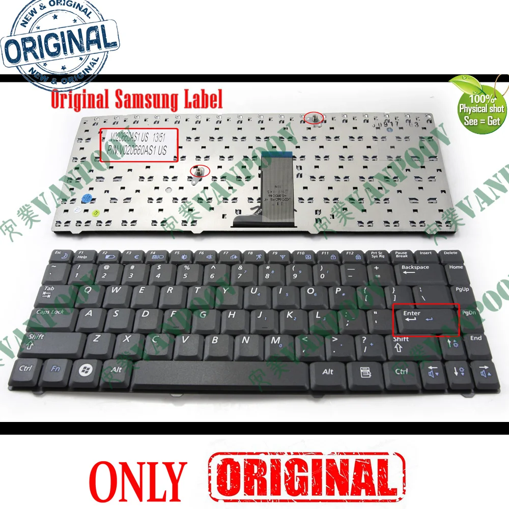 New & Original Notebook Laptop Keyboard for SAMSUNG NP-R519 R519 Black US English QWERTY 9J.N8182.S01 CNBA5902581A BA5902581