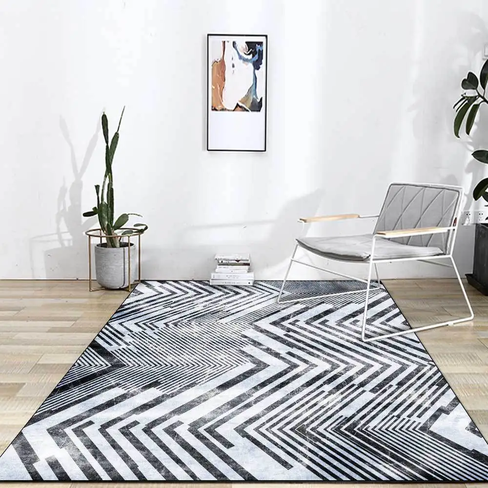 

Modern Style Carpet Abstract Gray White Geometric Marble Pattern Living Room Area Rugs Bedroom Bedside Kitchen Hallway Floor Mat