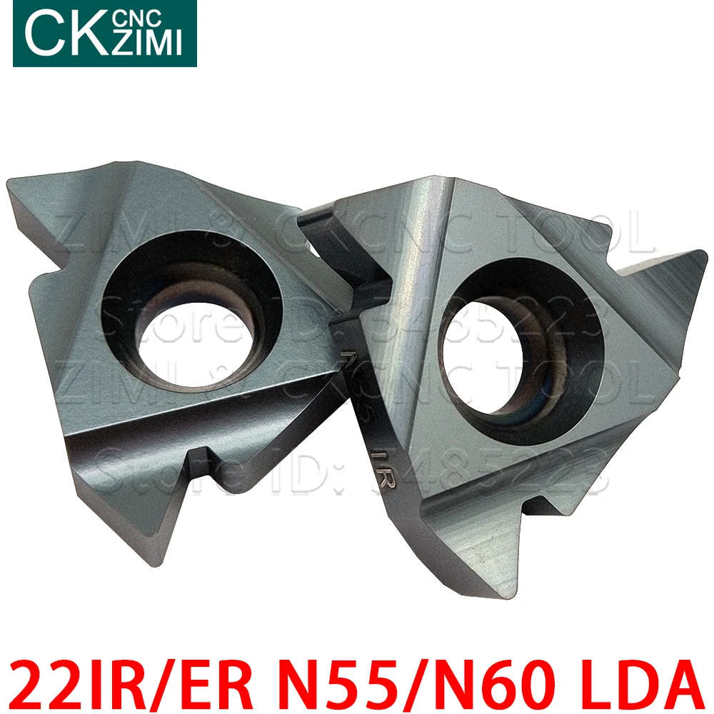 22IR N55 LDA 22IR N60 LDA 22ER N60 LDA, إدراج كربيد CNC أدوات تحول الخيط الخارجي الداخلي للصلب المقاوم للصدأ والصلب