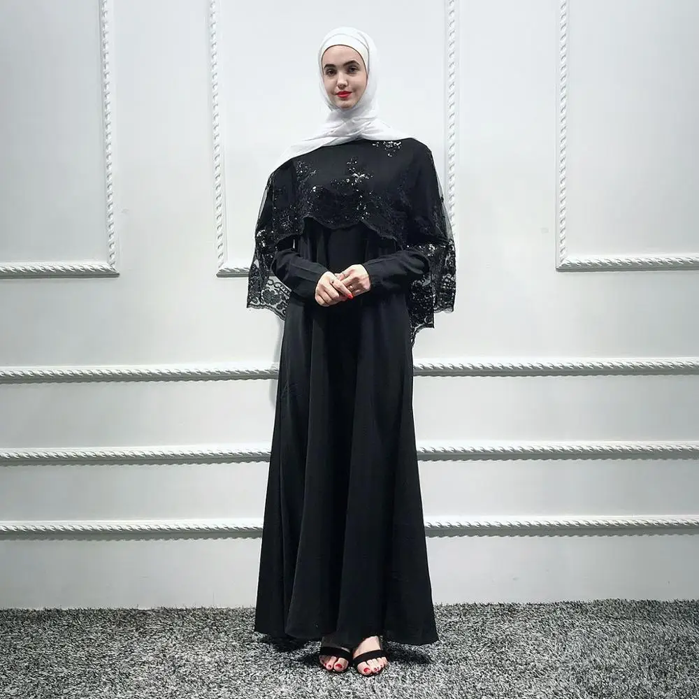 

American Clothing Caftan Corset Dress Hijab sequined cloak Muslim Fashion Abaya Dubai two-piece suit