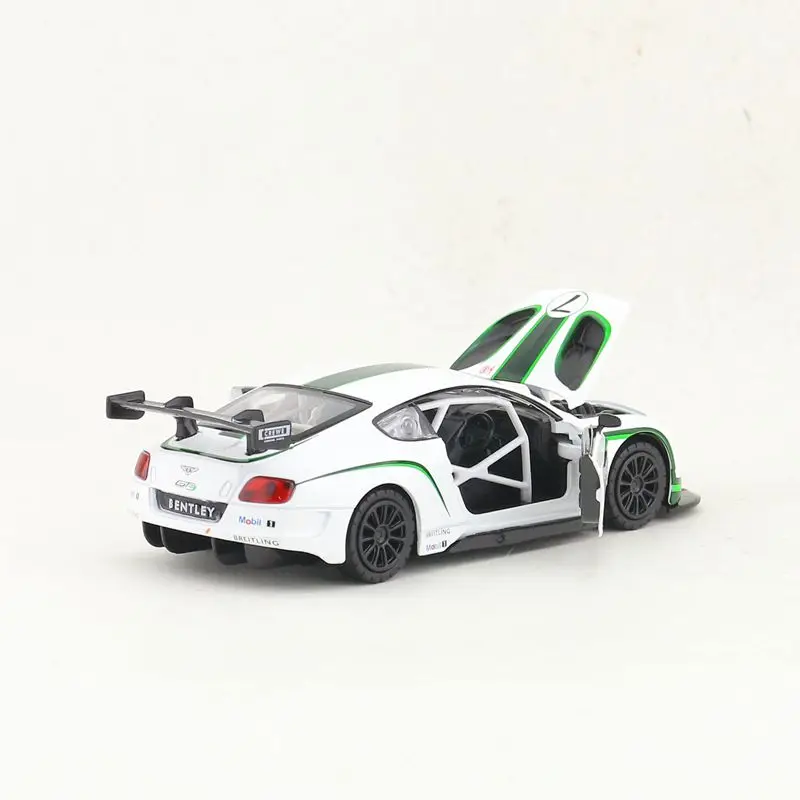 1:32 Scale Diecast Toy Model Bentley Continental GT3 Race Car Pull Back Sound & Light Doors Openable Educational Collection Gift