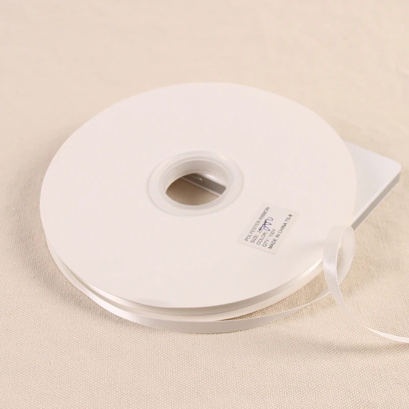 100yards Off White Single Face Satin Ribbons for Wedding Christmas Party Decoration 3mm-38mm DIY Bow Craft Ribbons Card gift