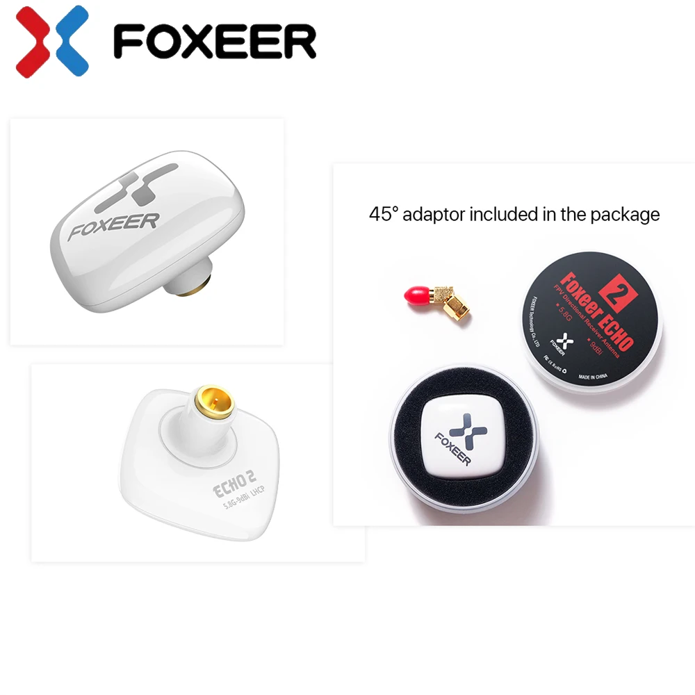 Foxeer Echo 2 FPV Antenna Patch Rceiver direzionale 9dBi 5.8GHz connettori LHCP/RHCP per RC Drone Quadcopter multirotore