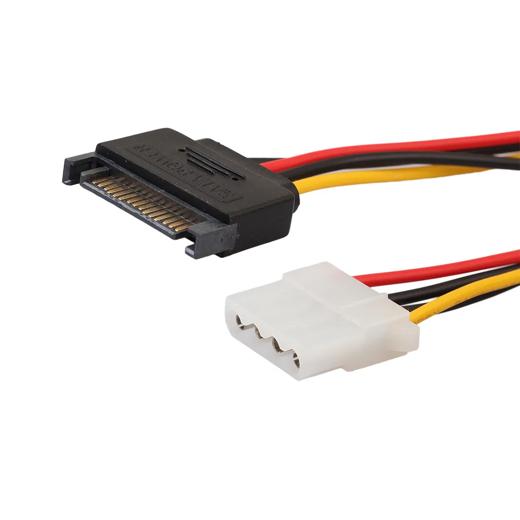 SATA a IDE Cable de alimentación 15 Pin SATA macho a Molex IDE 4 Pin adaptador de Cable hembra