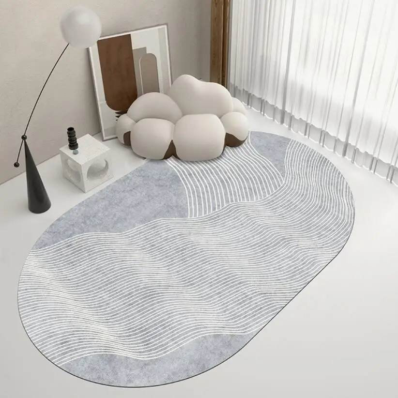 Modern Nordic Large Carpet For Living Room Oval Shape Abstract Art Kitchen Bedroom Area Rug Custom Sofa Chair Home Mat Tapis