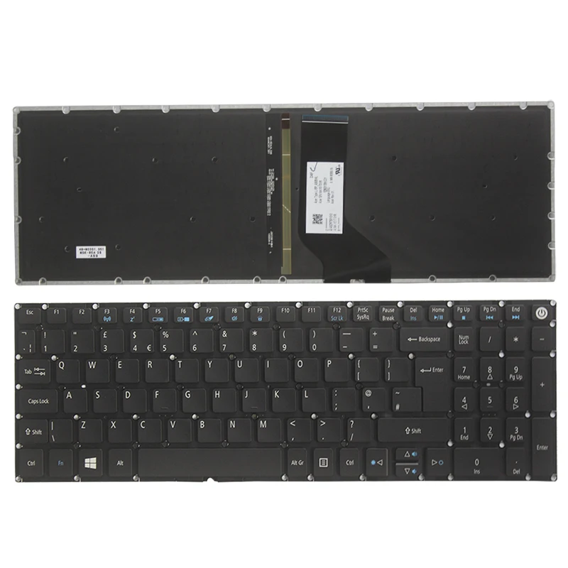 Baru Inggris Keyboard untuk Laptop ACER Aspire E5-523 E5-523G E5-553 E5-553G E5-575 E5-575G E5-575T E5-774 UK Keyboard dengan Lampu Latar