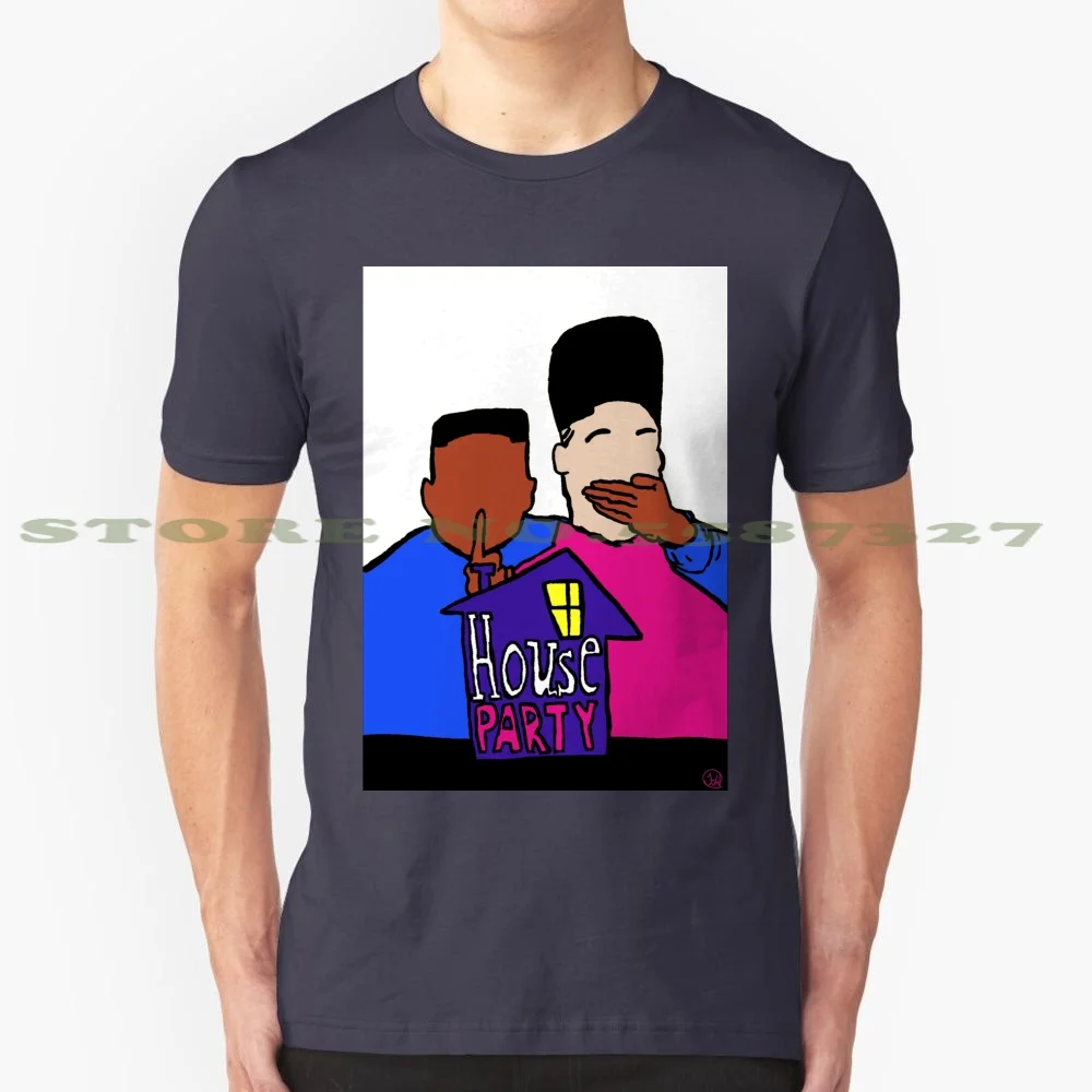 House Party White 100% Pure Cotton T-Shirt House Party The Art Plug Fholiday Kid N Play Will Smith Rap Fresh Prince Of Bel Air