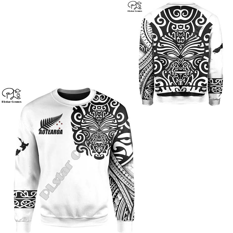 PLstar Cosmos New Zealand Country Maori Aotearoa Tribe Tattoo Symbol 3Dprint Men/Women NewFashion Harajuku Hoodies Pullover B-31