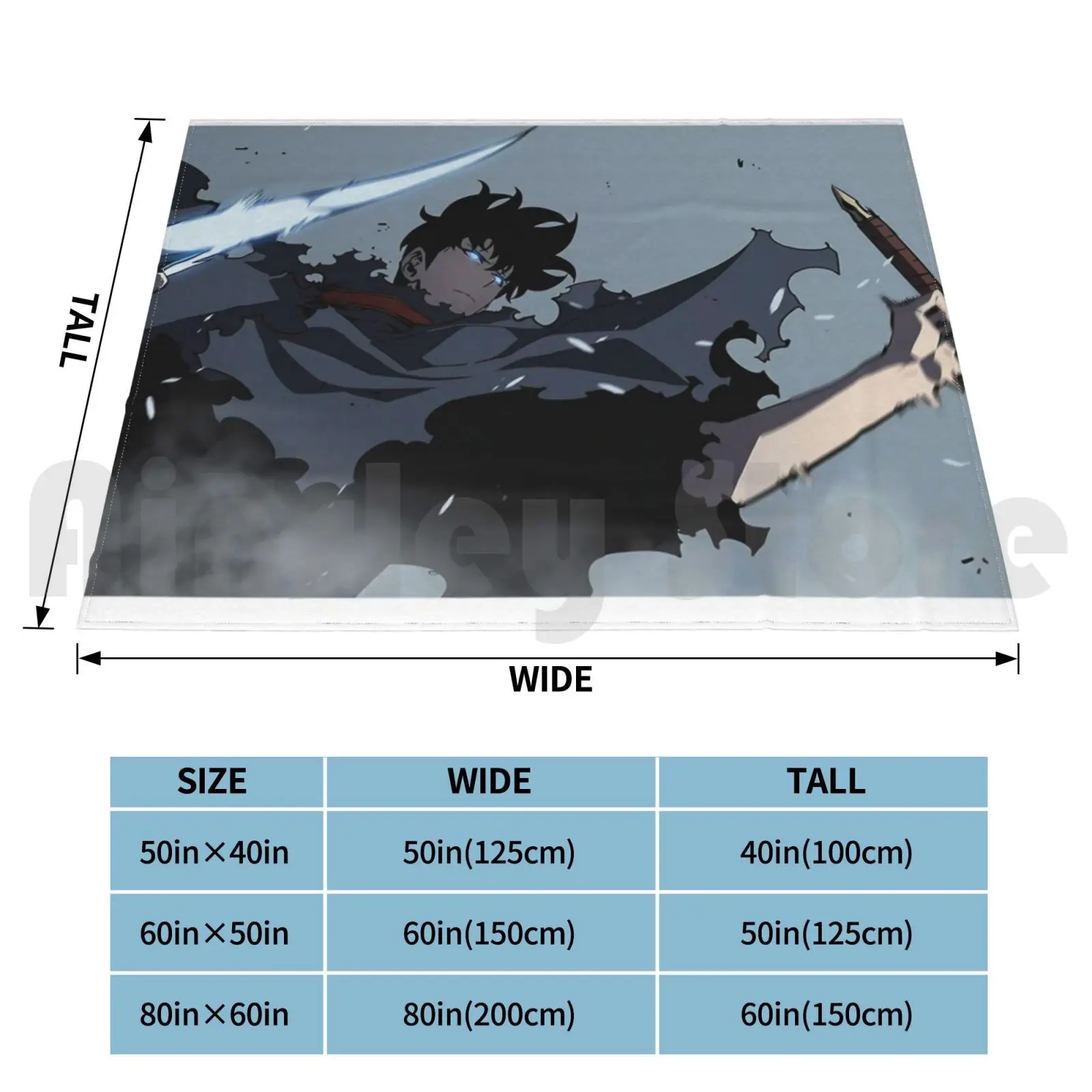 Sung Jin-Woo-- Manhwa-Blanket For Sofa Bed Travel Anime Manga Assassin Manhwa Manhua Solo