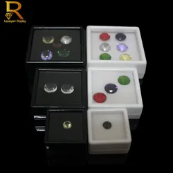 Wholeale Diamant Lagerung Organizer Klar Gem Box Edelsteine Verpackung Box Anhänger Schmuck Combo Geschenk Display Fall Weiß Schwarz