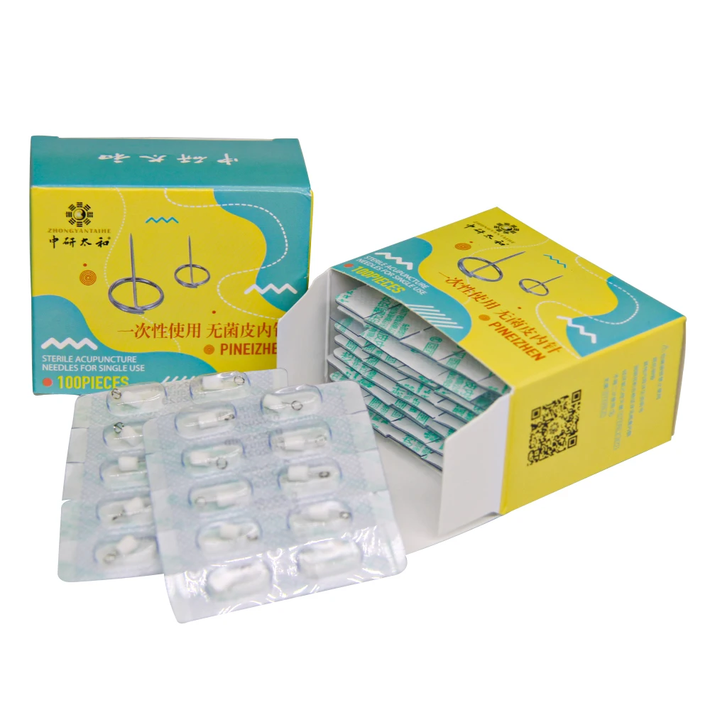 ZHONGYAN TAIHE 100pcs/box Sterile Acupuncture Needle for Single Use Intradermal Press Needle Disposable Embedded Skin Needle