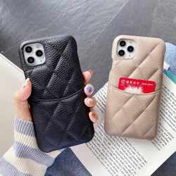 High Quality Luxury Fashion Genuine Cowhide Leather Card Slot Lambskin Case Cover For Iphone 17 Air 16 15 14 Plus 13 12 Pro Max