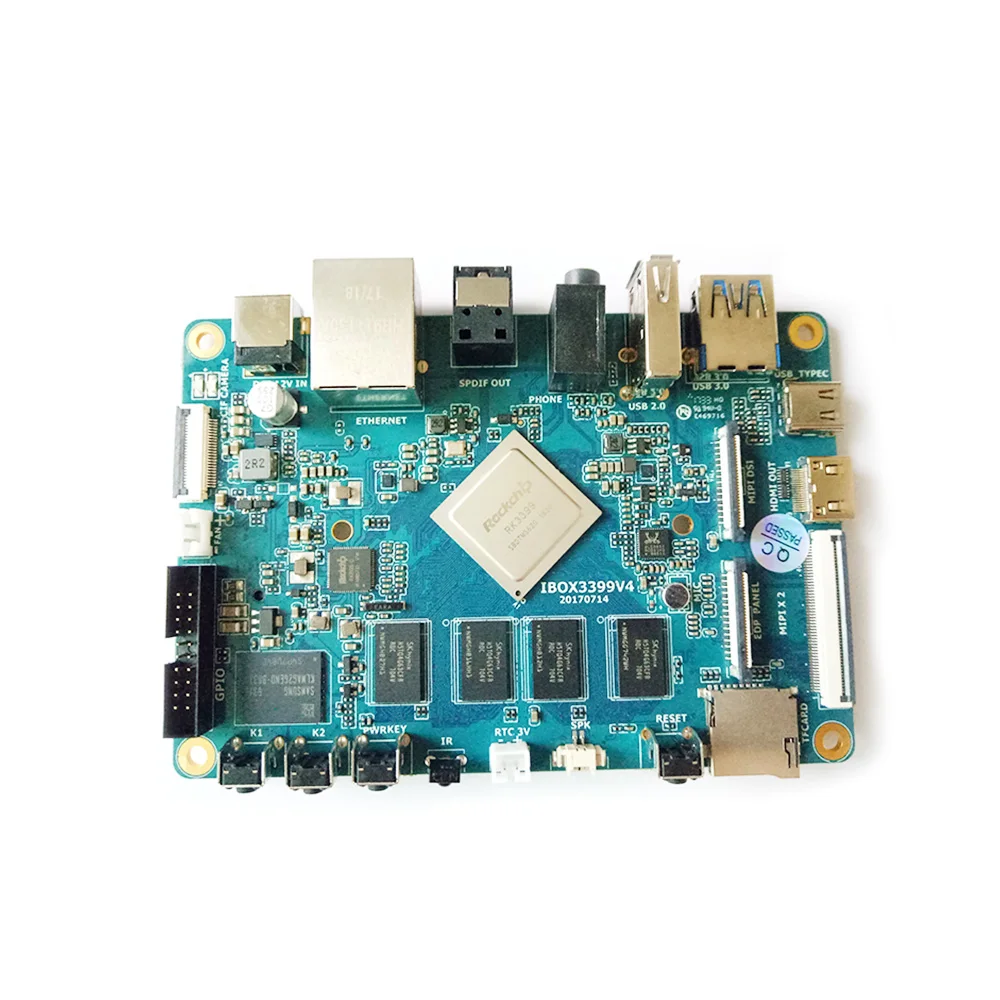 IBOX 3399 development board with Quard cores A53 (1.4GHz) + Dual cores A72  2GDDR+16GEMMC, Android ,Ubuntu, Debain  Ibox3399