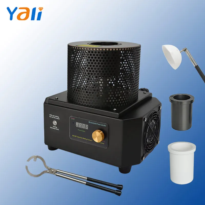 

1-3KG 1400-1600 Degrees Mini Portable Induction Melting Furnace For Gold Silver Steel Smelting Jewelry Fundry Casting Machine