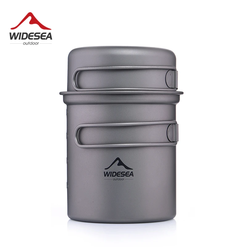 Widesea titânio conjunto pote de cozinha utensílios de mesa para acampamento ao ar livre panelas suprimentos bowler caminhadas viagens turismo pratos turísticos