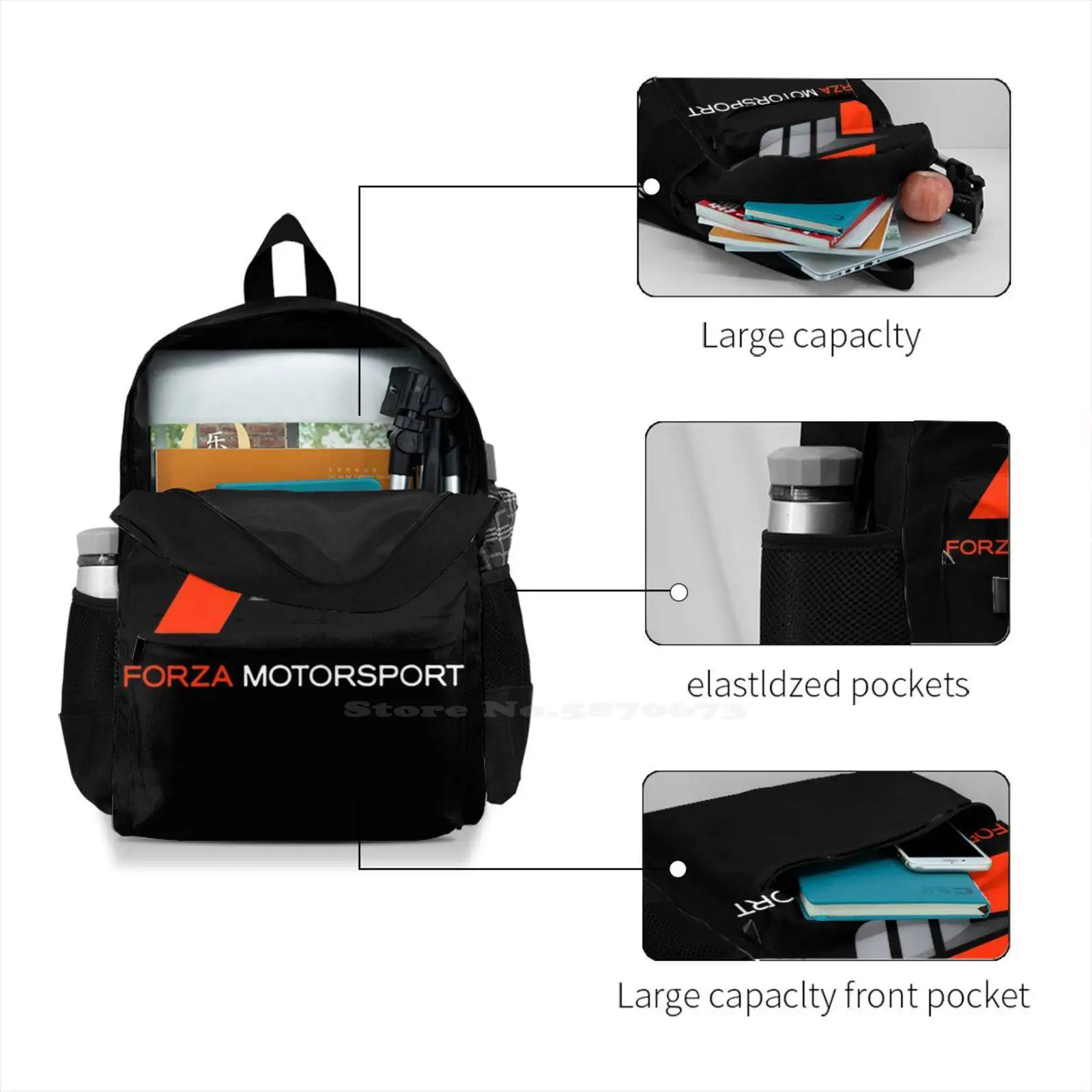 Plecaki Fm Sport Great Series 07 dla nastolatków w szkole Torby podróżne dla dziewcząt Horizon Motorsport Cars Gry wyścigowe 2020 6 7 8