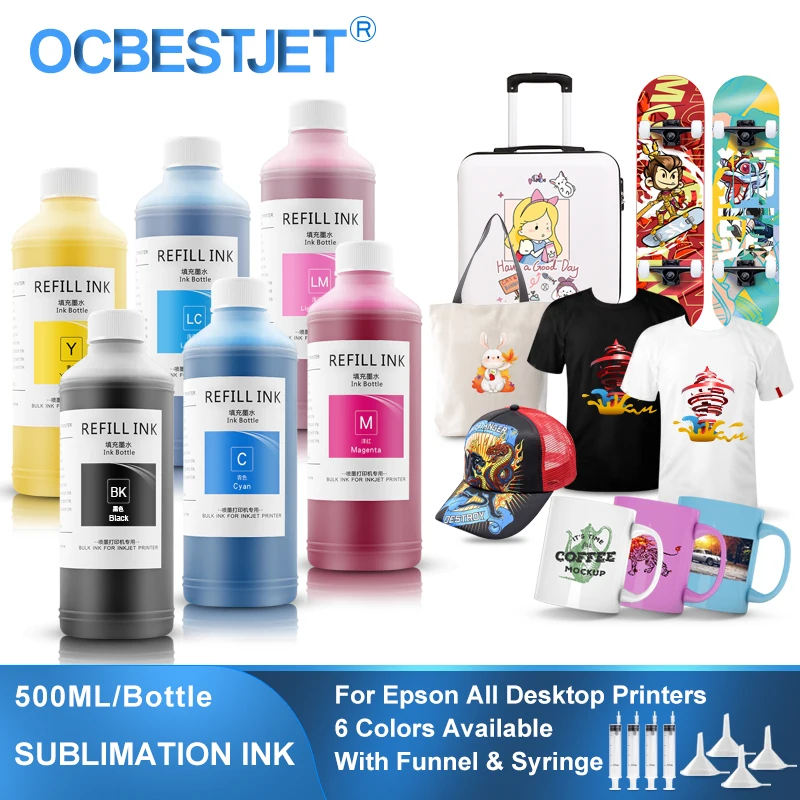 500ML/Set Sublimation Ink For Epson All Desktop Printer ET-2720 ET-2760 ET-2750 ET-15000 ET-4700 ET-3760 WF-7710 WF-7720 WF-7210