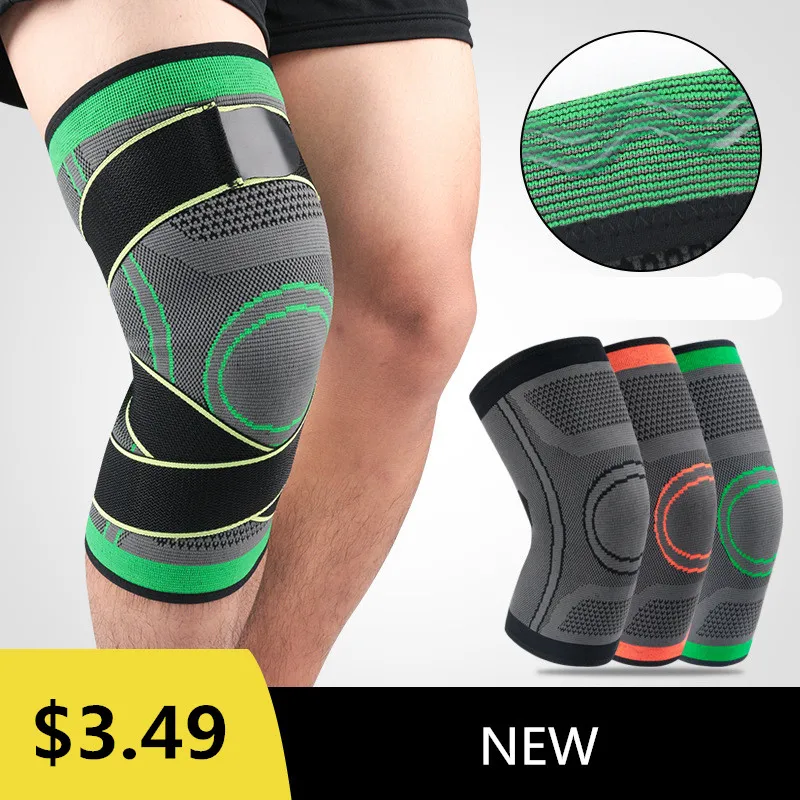 ZYSK 1 PCS Sport Fitness Running Knie Ondersteuning 3D Weven Knie Mouwen Gevoerde Bescherming Volleybal Basketbal Knee Protector Nieuwe