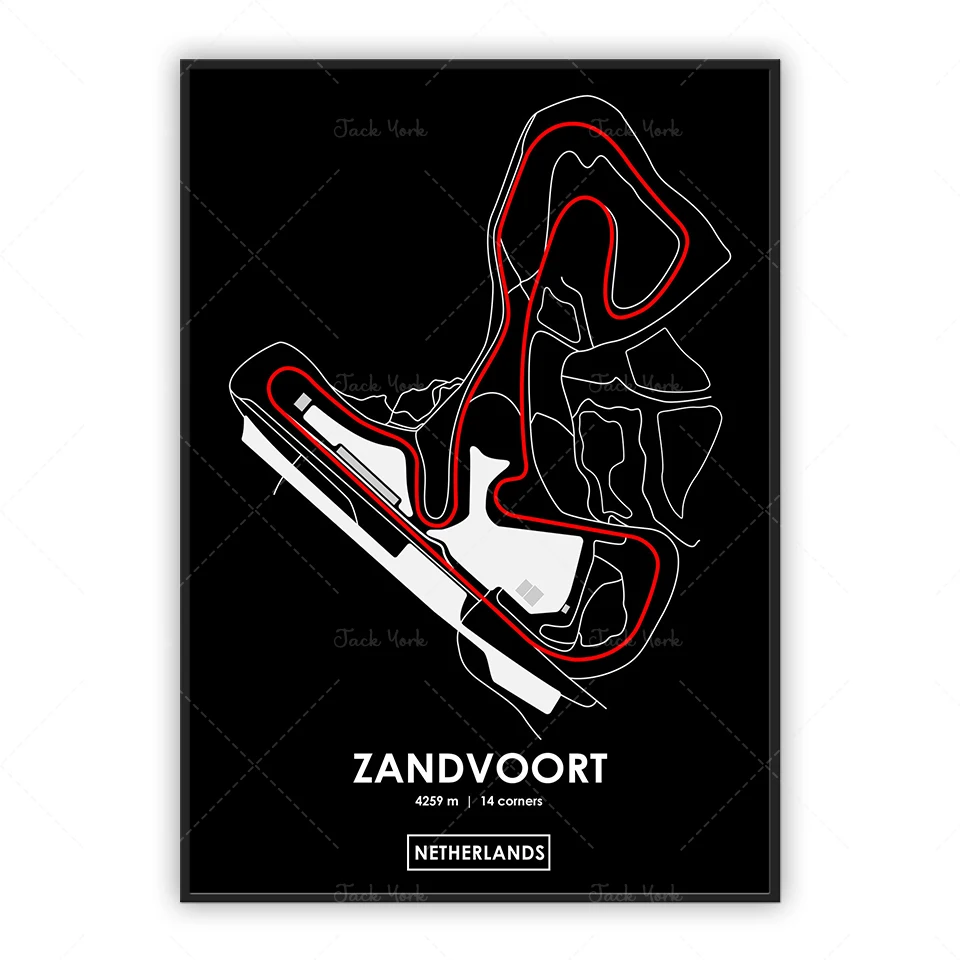 Zandvoort - ملصق خريطة المسار هولندا
