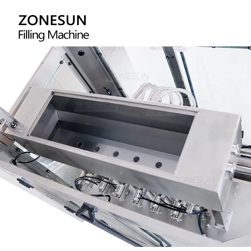 ZONESUN Vertical Explosion Proof Shampoo Inflammble Liquid Cream Ketchup Servo 6 Heads Filling Machine for Production Line