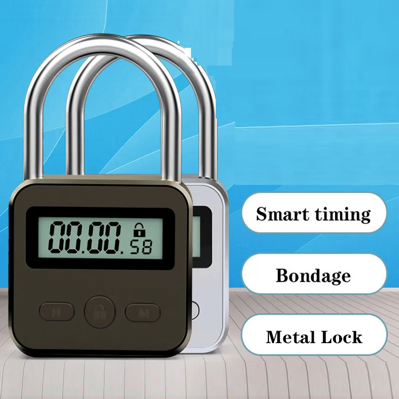 Cerradura de sincronización electrónica recargable por USB de Metal, sujeción antidicciones, Bondage Bdsm, castidad, Juguetes sexuales para mujeres, hombres, juegos para adultos