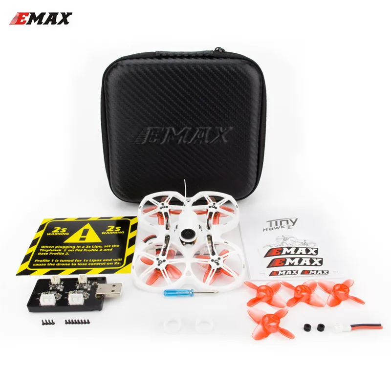 EMAX Tinyhawk II 75mm 1-2S Whoop FPV Racing Drone RC Quadcopter BNF FrSky D8 Runcam Cam 25/100/200mw VTX 5A Blheli_S ESC RC Toys