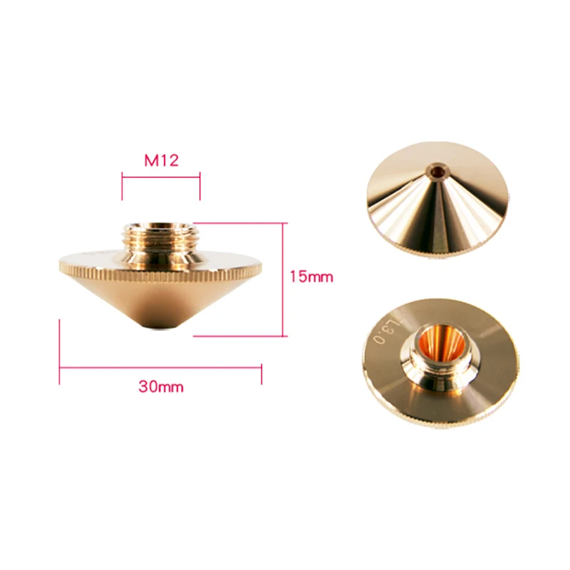 Aurora Laser Tongli Nozzle Tunggal/Lapisan Ganda Dia.30 Mm Kaliber 1.0-5.0Mm untuk Memberdayakan Serat Laser Mesin Kepala Laser