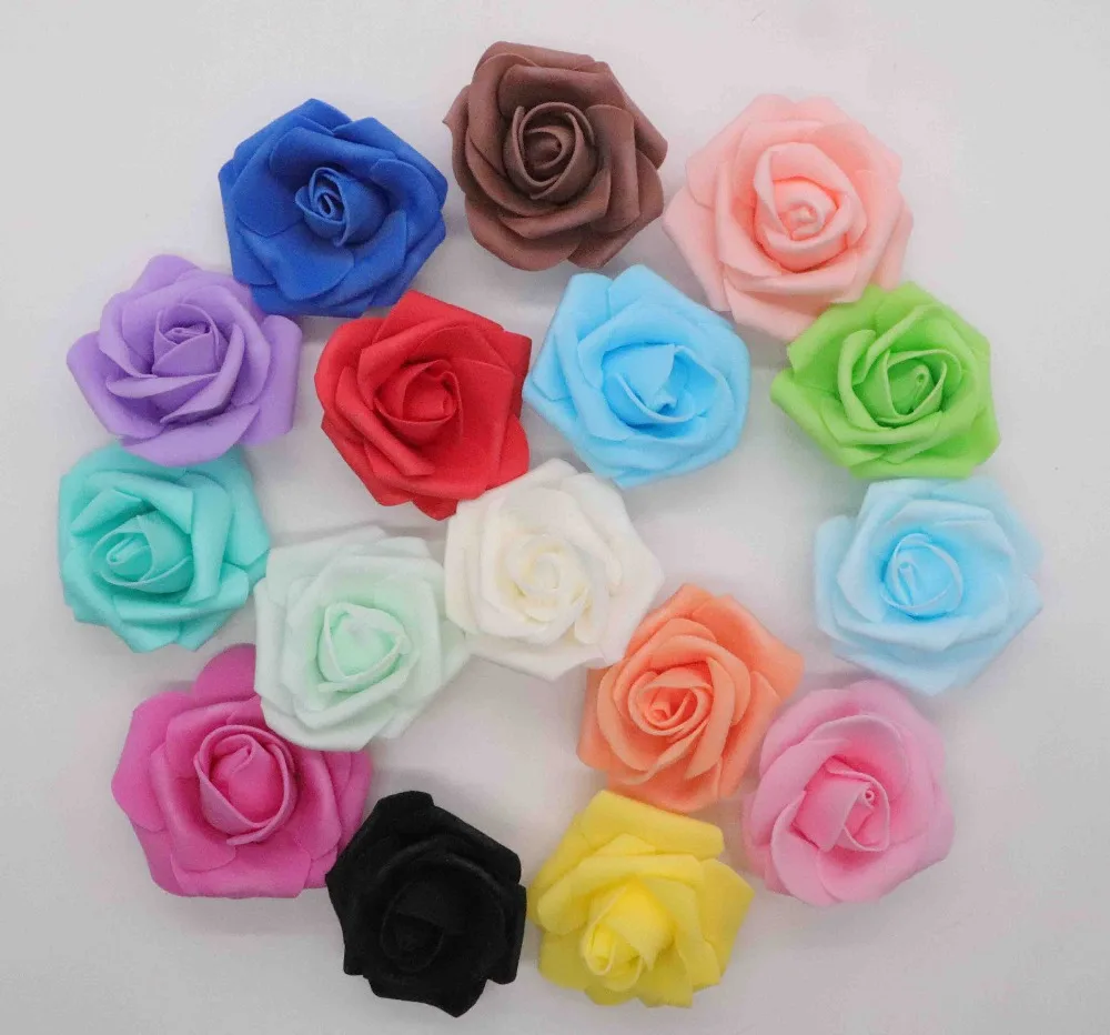 

4CM/30pcs New Colorful Artificial PE Foam Rose Flowers Bride Bouquet Home Wedding Decor Scrapbooking DIY Supplies