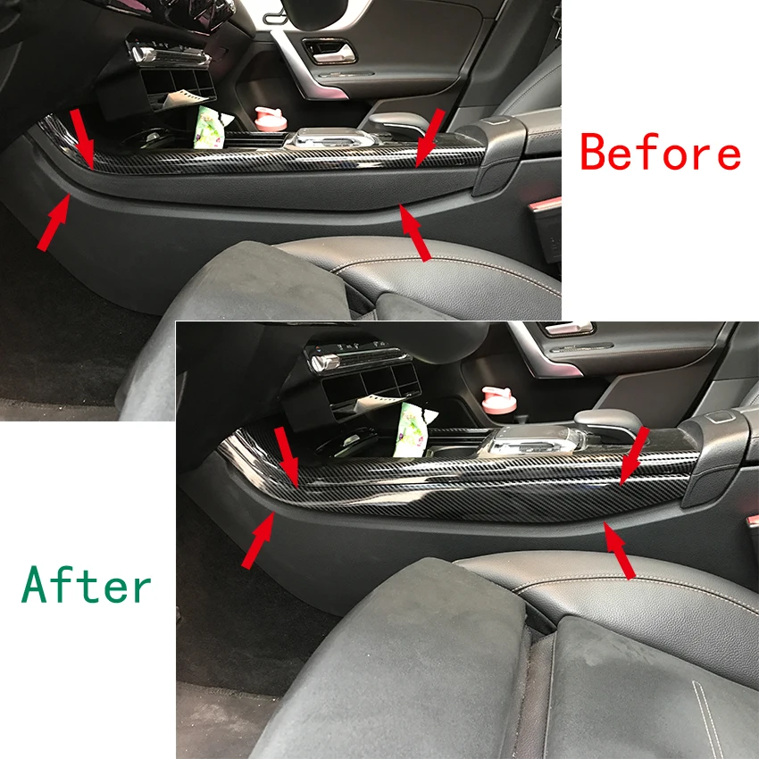 For Mercedes Benz A CLA Class W177 C118 A180 A200 A220 Console Panel Side Decorative Trim Cover Stickers Accessories Car Styling