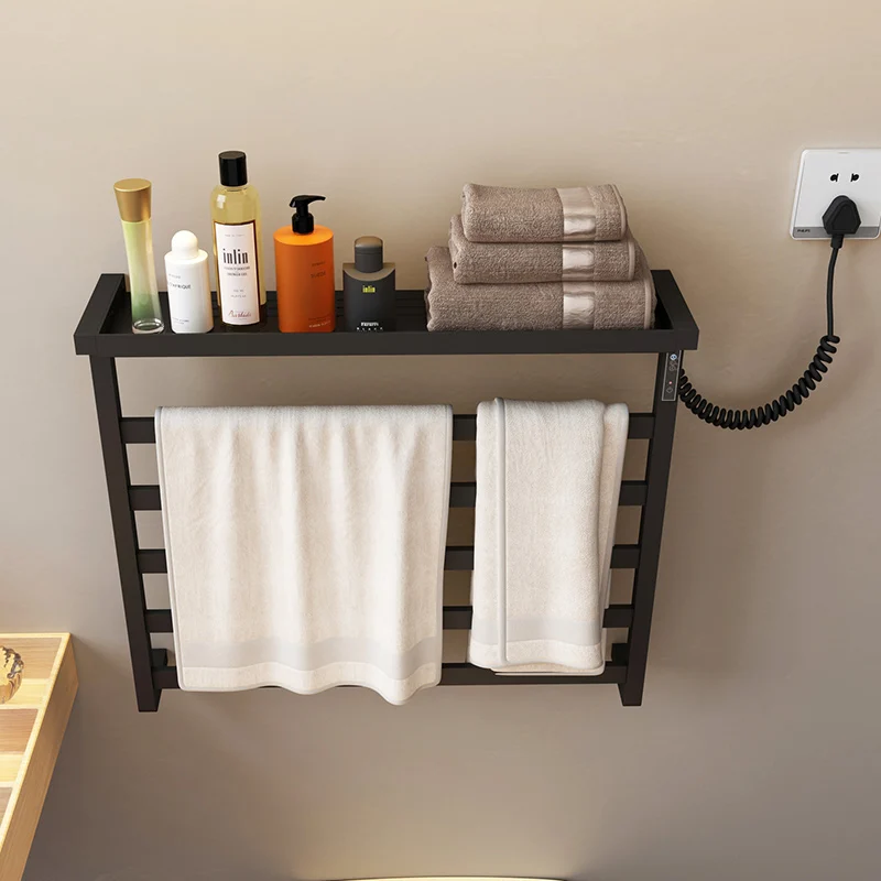 Electric Towel Warmer With Plugin Timer Wall Mount, Electric Towel Rack Stainless Steel,  Heated Towel Rack For Bathroom