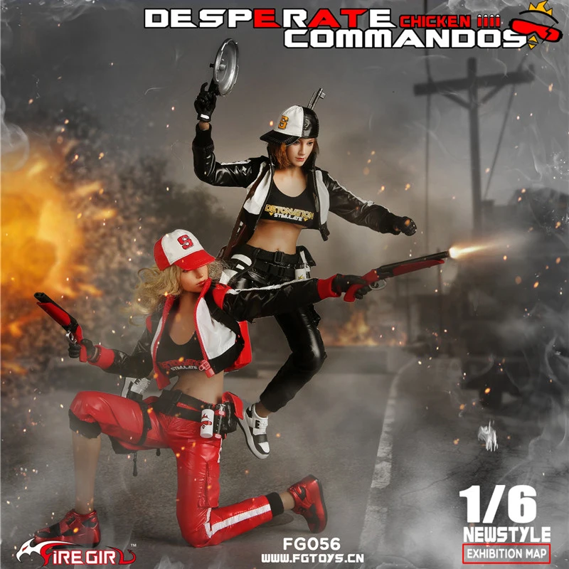 Best Sell Fire Girl Toys 1:6 FG056A/B  Desperate Commando Suit costume Clothes F 12'' Figure For Collection In stock