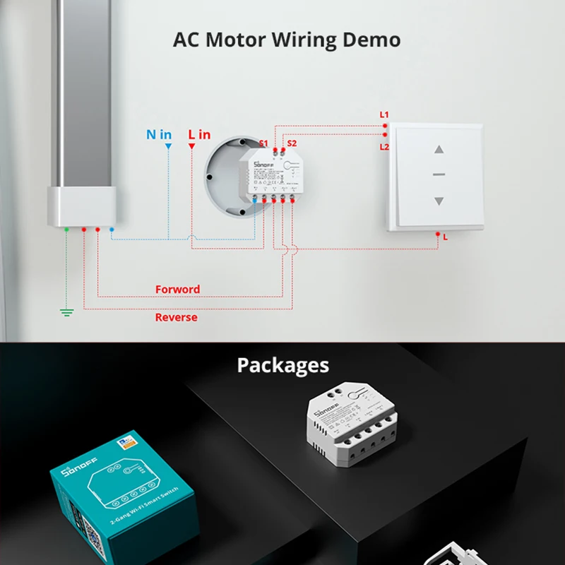 SONOFF DUALR3 tende a rullo elettriche motorizzate intelligenti tende a rullo tende per finestre modulo interruttore telecomando automatico per voce