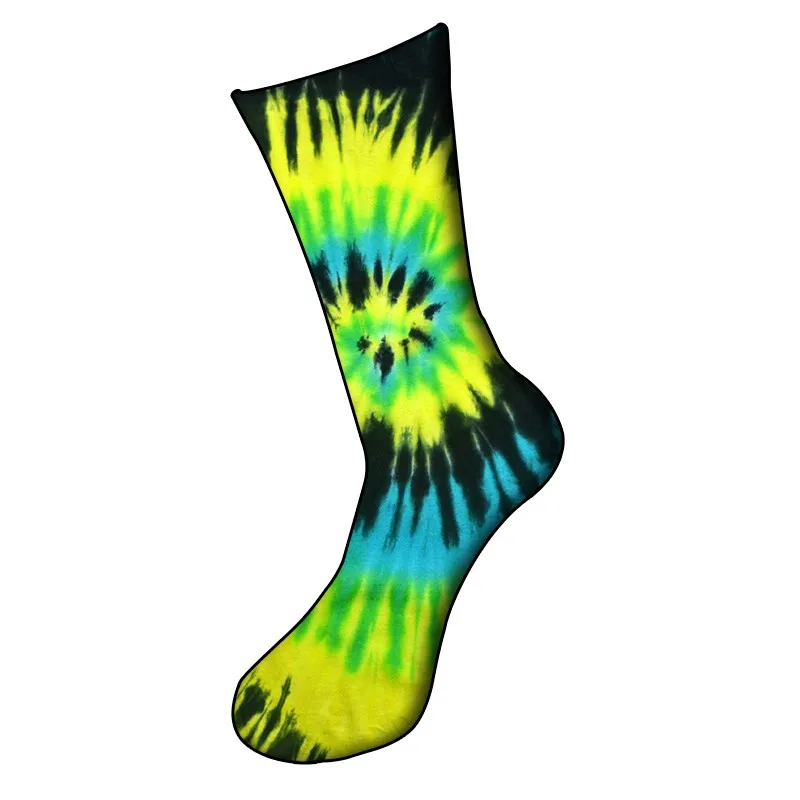 Colorful Tie-dyed Skateboarding Women Tube Socks Long Fashion Men And Women Straight Socks Couples Sport Cotton Stockings