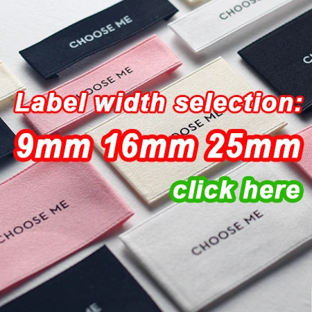 Maßgeschneiderte reine Kleidung, doppelseitig, Polyester-Baumwolle, Siebdruck, gewebter Kragen, Etikett, Selvage, zarte weiche Etiketten, MQQ, 50 Stück – Detail 1
